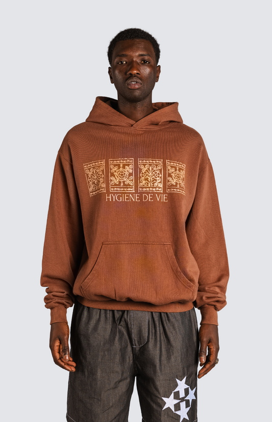 Hoodie Fleurs de la Cour - Marron