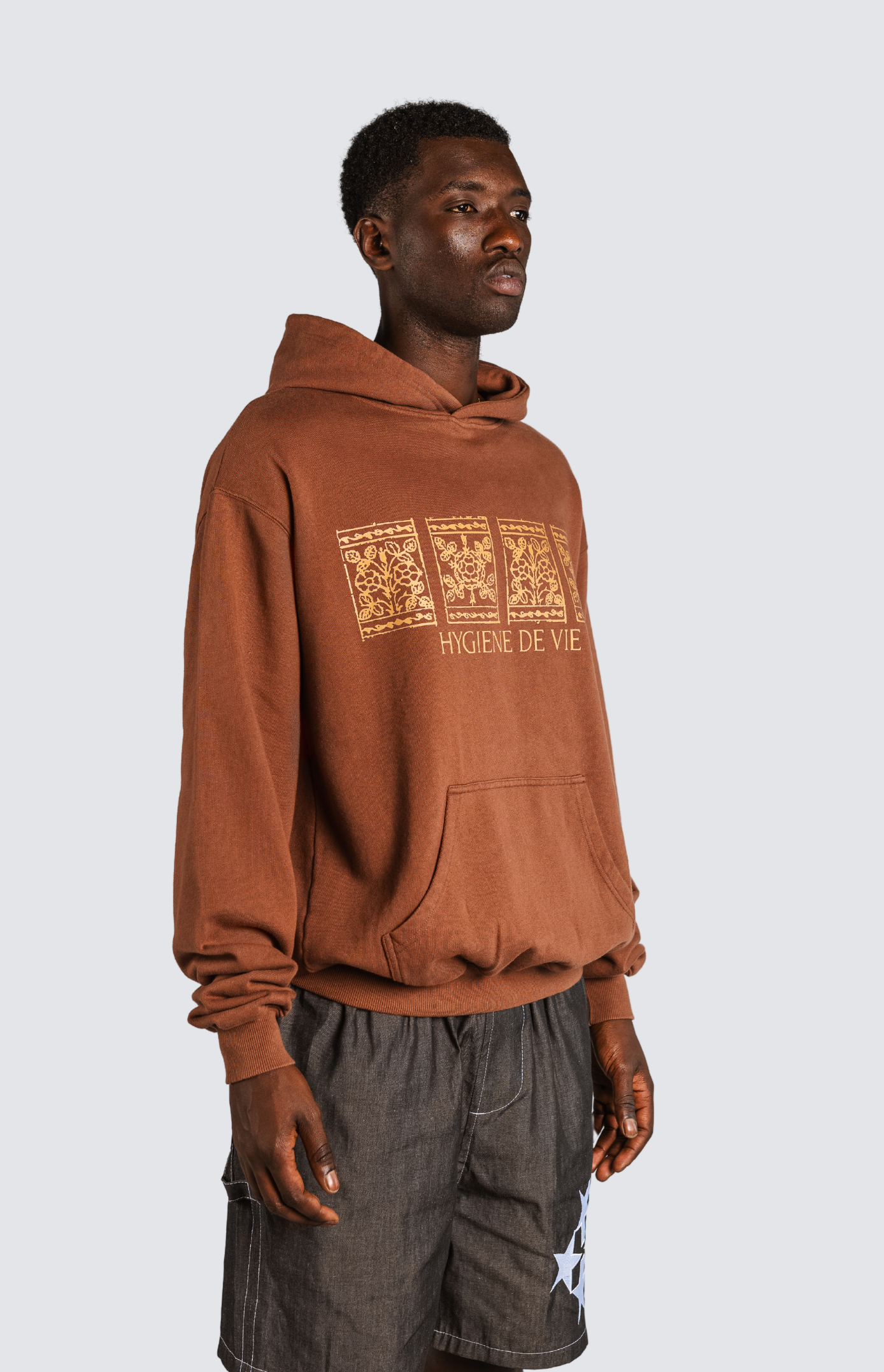 Hoodie Fleurs de la Cour - Marron